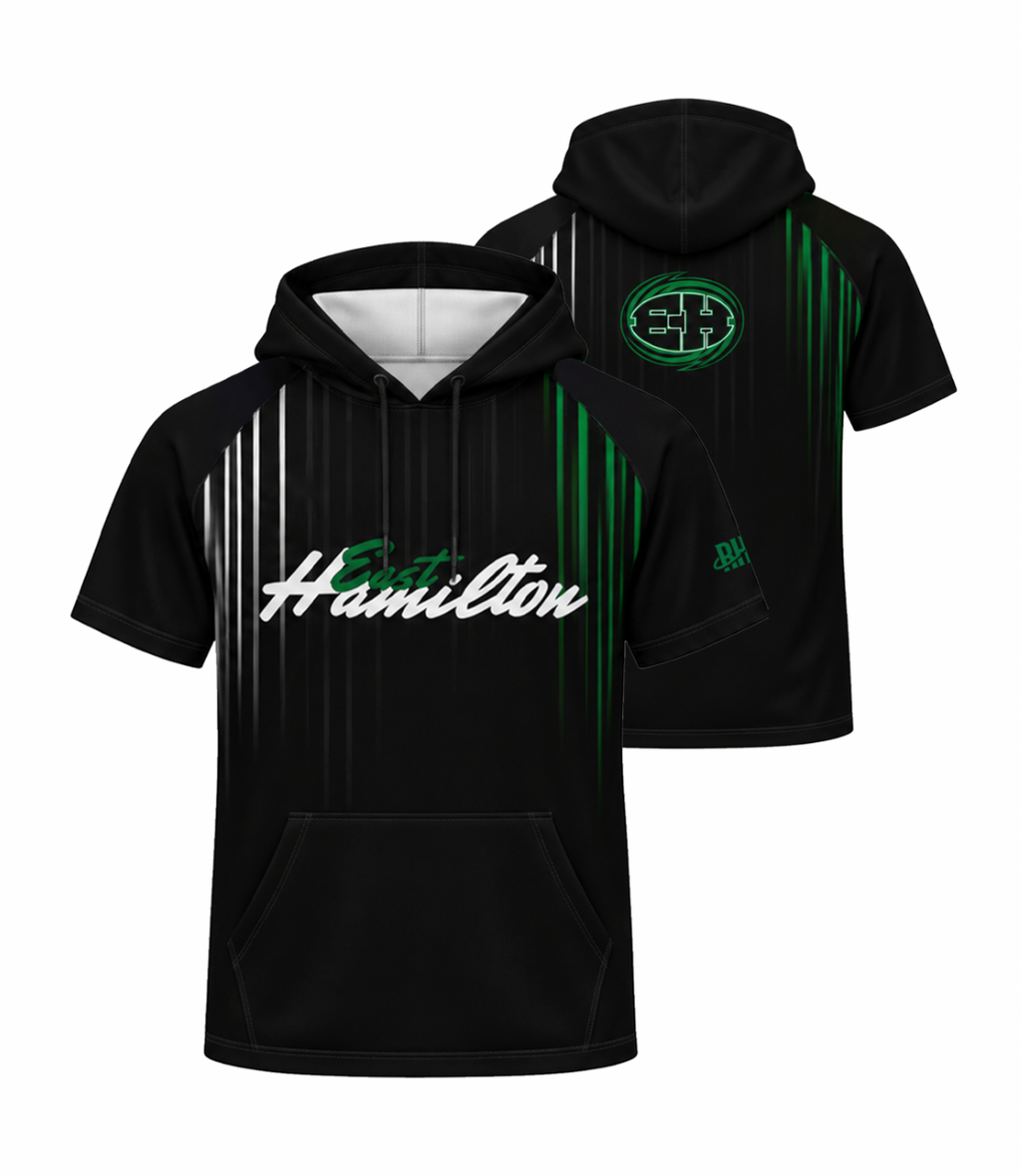 East Hamilton High School Wrestling Short Sleeve Activewear Hoodie