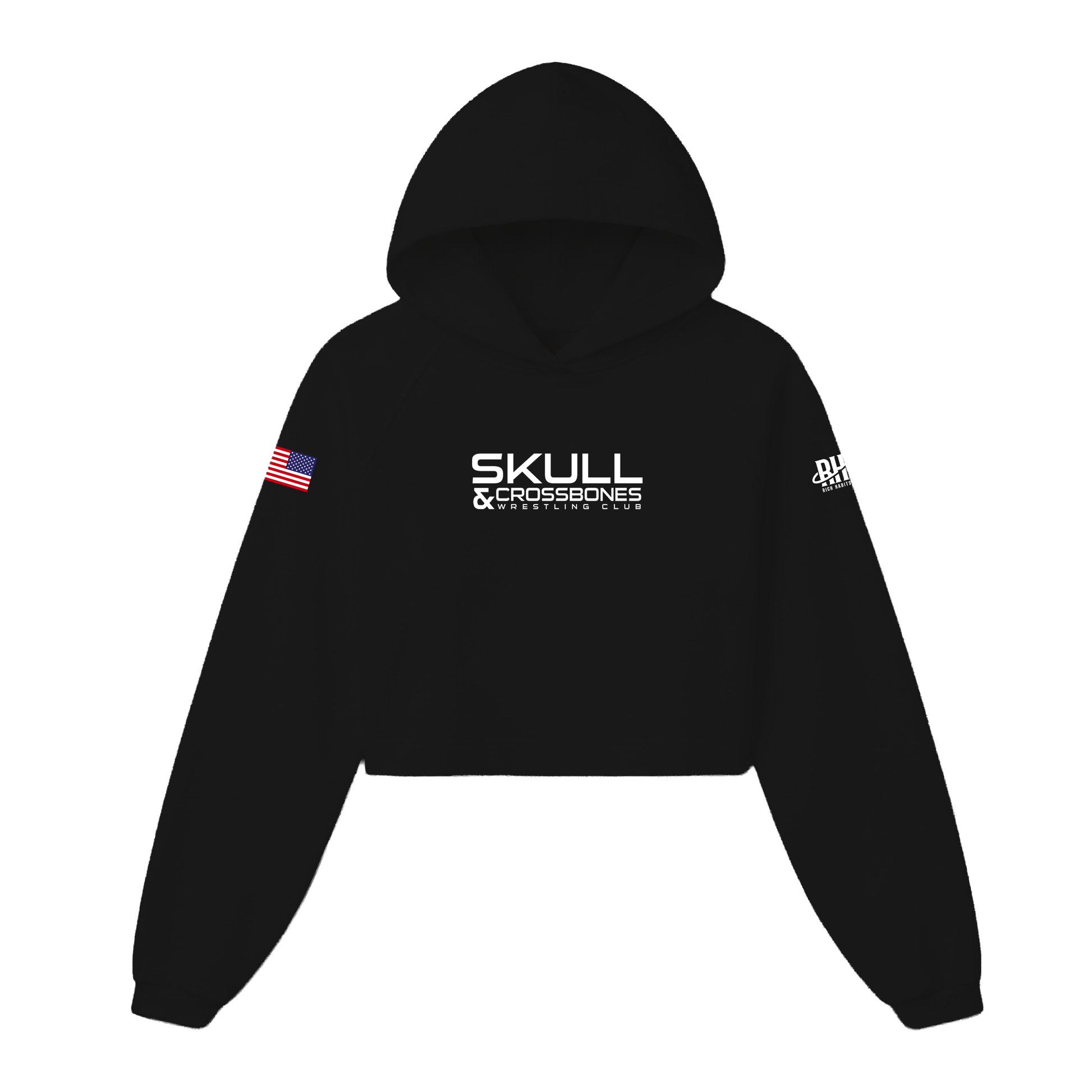 Skull and Crossbones Wrestling Club Cropped Hoodie